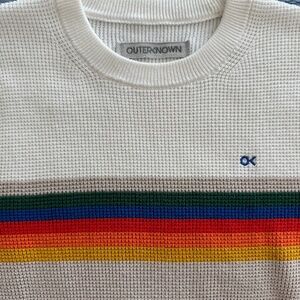 Outerknown Nostalgic Sweater in Chroma Rainbow, XS